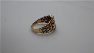 10K GOLD NUGGET DIAMOND HORSEHOE RING 4397G SIZE 10.5